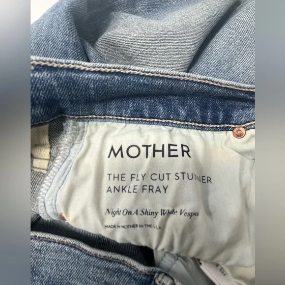 MOTHER Denim The Fly Cut Stunner Ankle Fray Jeans Night Sz 27 – Brand New - Picture 12 of 15